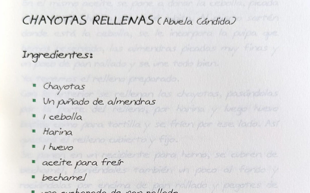 Chayotas rellenas de la abuela Cándida